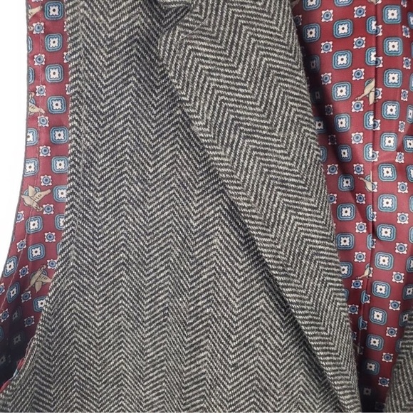 TOMMY HILFIGER HERRINGBONE NOTCHED WOOL BLEND VEST SIZE SMALL - Picture 4 of 16